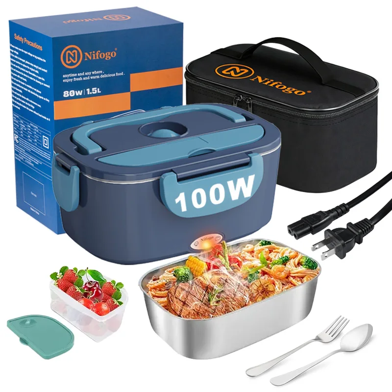 Food Storage Warmer - 100W 전기 가열 도시락통 1.5L, 304