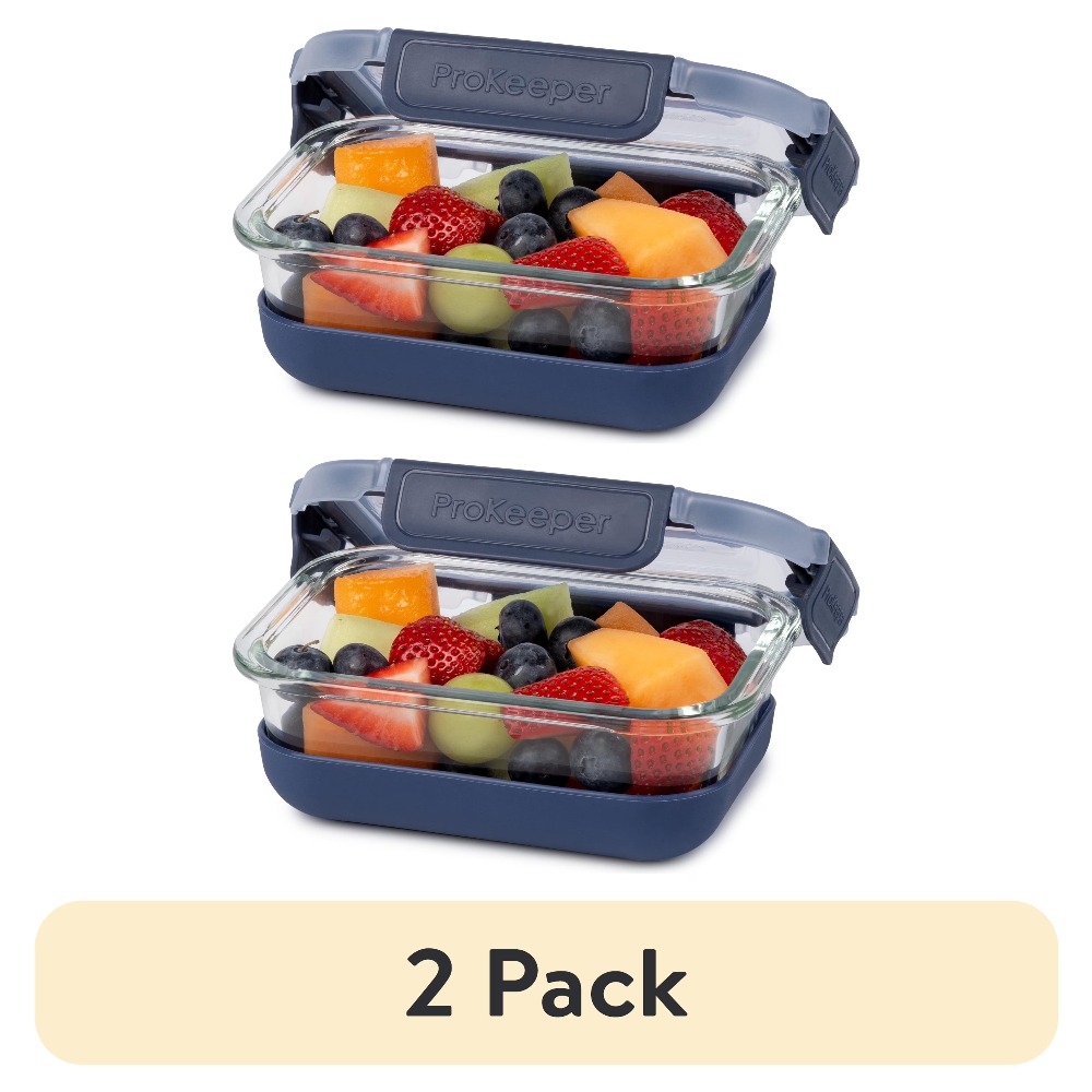 Food Storage Glass Containers - 2팩 1.6컵 유리 식품 보관 용기,