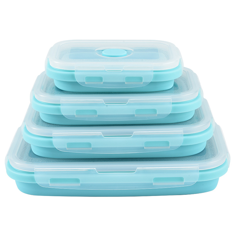 Food Storage Lunch Box - 접이식 실리콘 식품 보관 용기, 밀폐