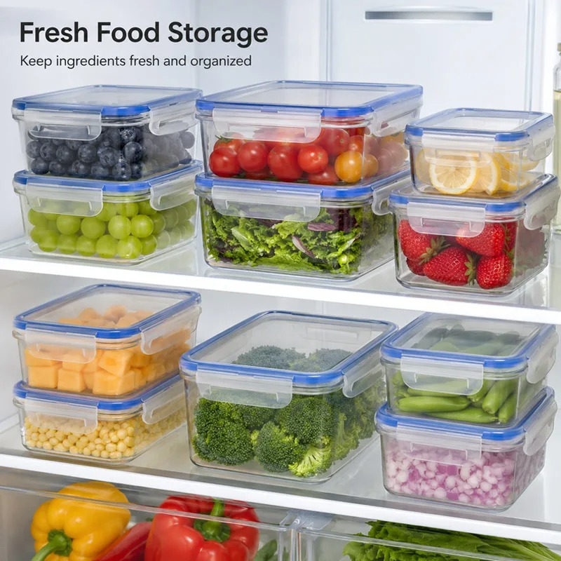 Food Storage Lunch Box - 4가지 크기 냉장고 보관함 식품 플라스틱