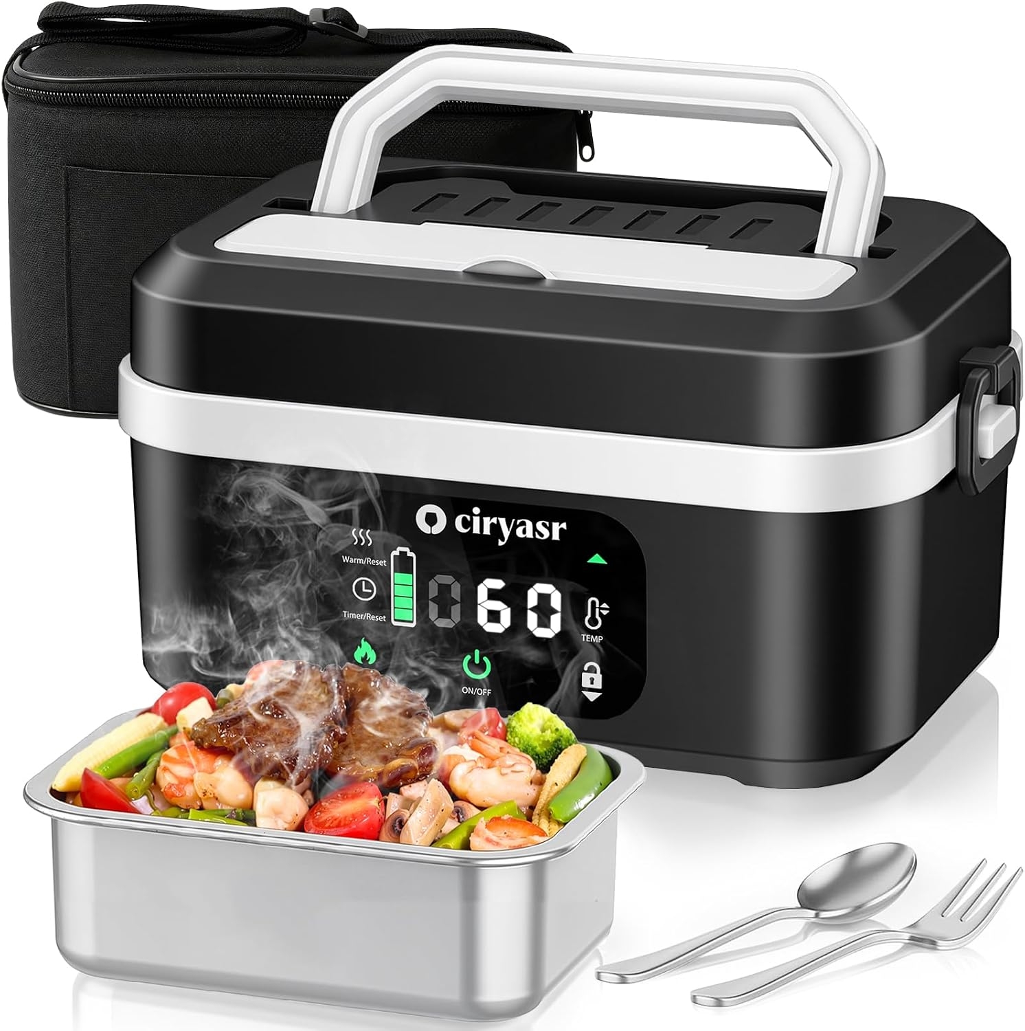 Food Storage Warmer - 강력한 전기 도시락, 1.35L 20000mAh 배터리