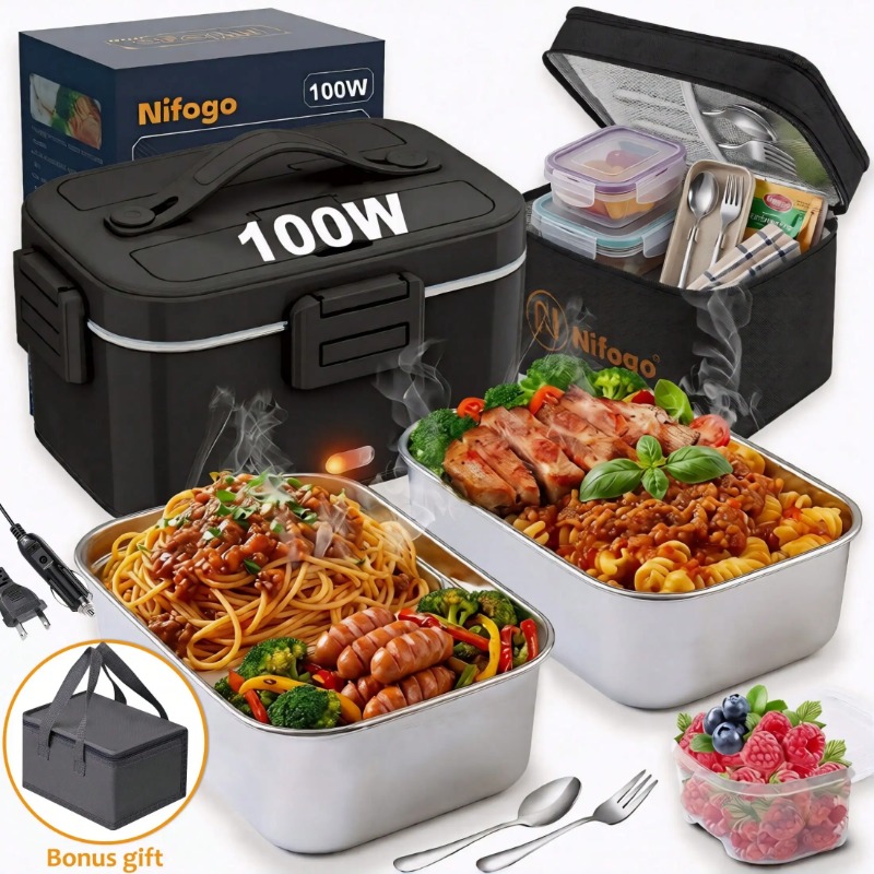 Food Storage Warmer - 100W 전기 가열 도시락, 1.8L 304
