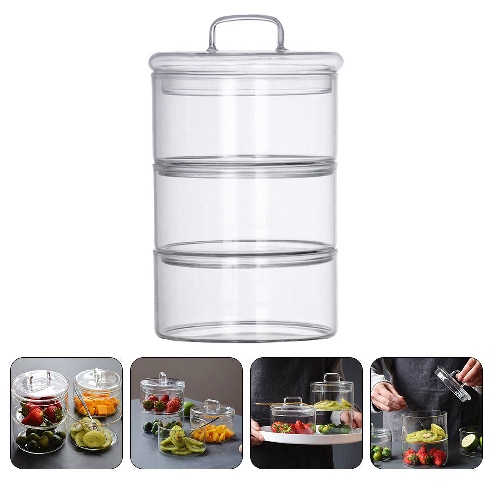 Food Storage Glass Containers - 1세트 투명 유리 보관 용기 샐러드