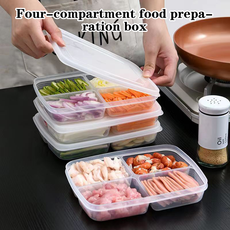 Food Storage Freezer - 새로운【4칸 플라스틱 보관함 휴대용 칸막이 냉장고
