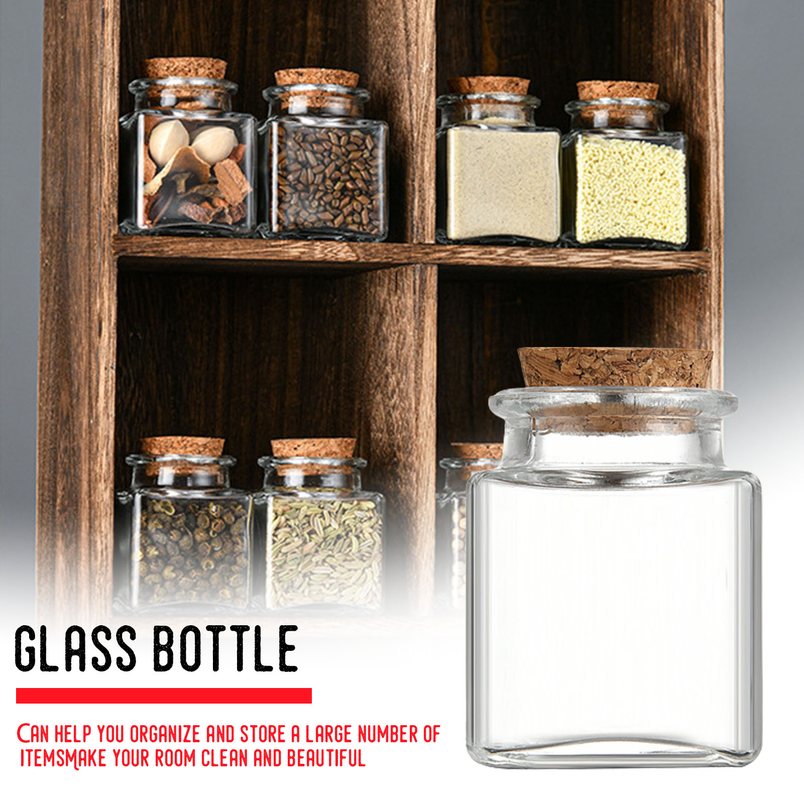 Food Storage Glass Containers - 1/5/10Pcs 유리 저장 용기 주방 식료품