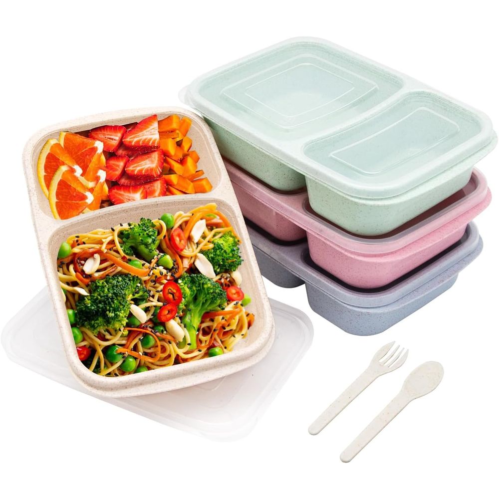 4팩 도시락 세트, 2칸 식사 준비용 용기(뚜껑 포함) - Food Storage Lunch Box 리뷰 및 가격
