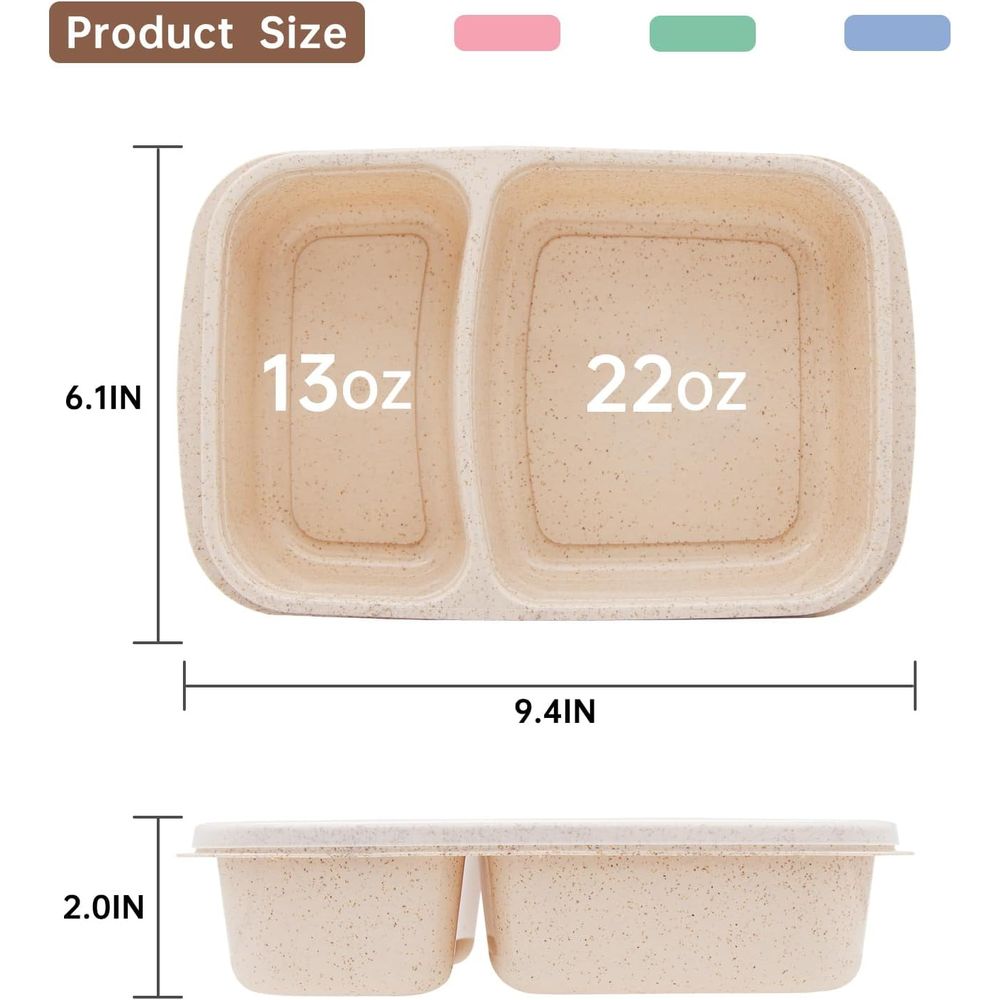 4팩 도시락 세트, 2칸 식사 준비용 용기(뚜껑 포함) - Food Storage Lunch Box 리뷰 및 가격