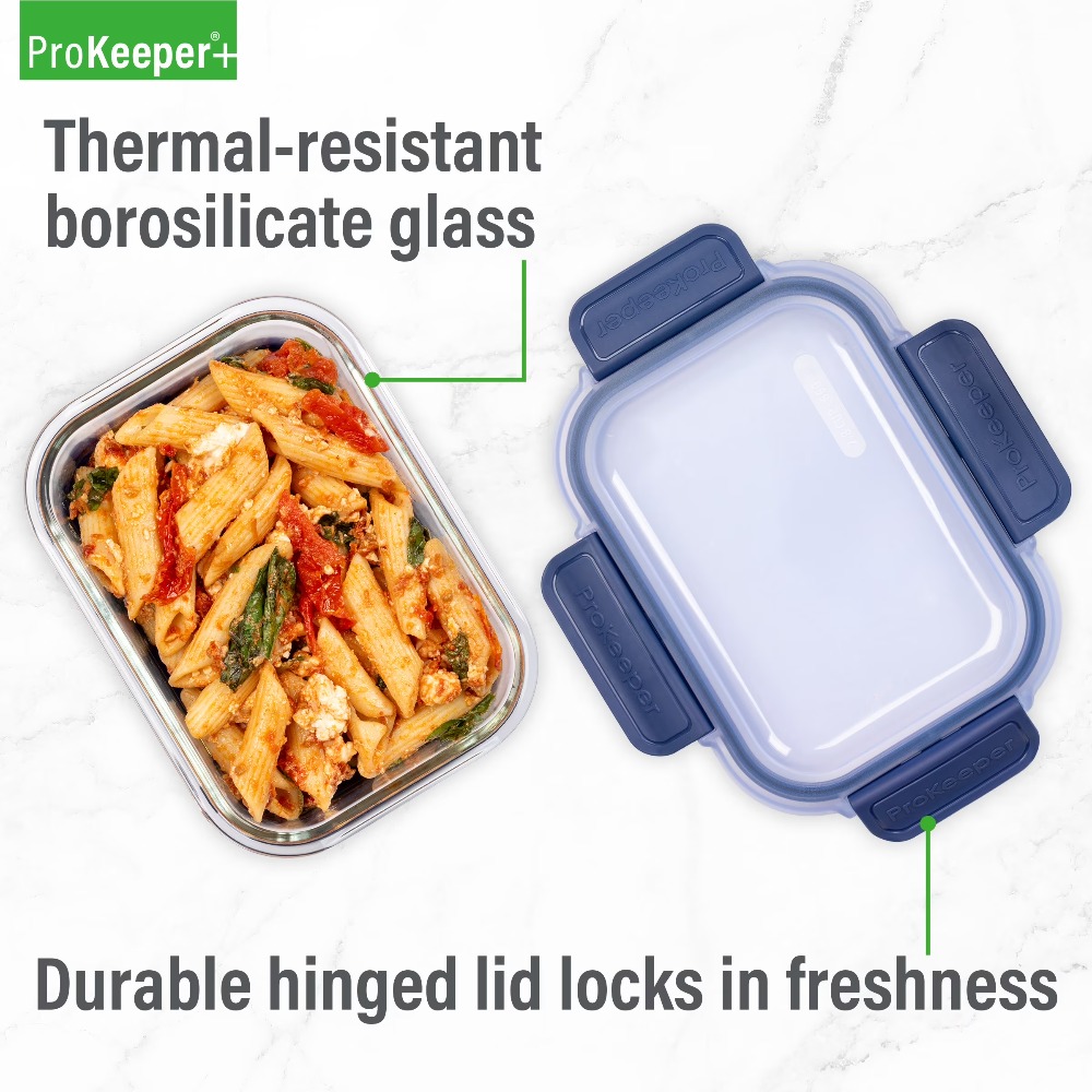 2.8컵 유리 식품 보관 용기, 실리콘 바닥 및 밀폐형 - Food Storage Lunch Box 리뷰 및 가격