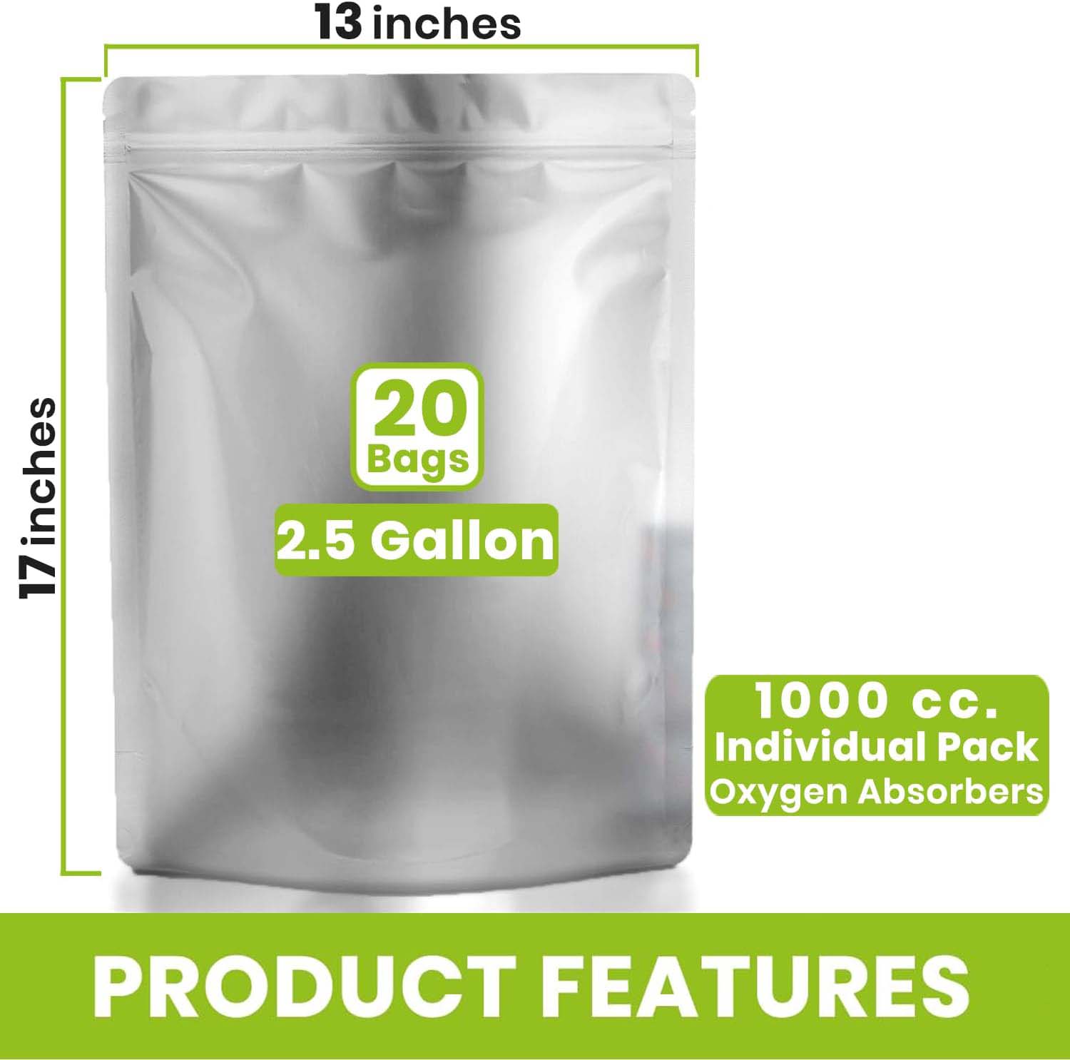 0.25/1/2.5/5갤런 은색 알루미늄 마일라 백 식 - Food Storage For Long Term 리뷰 및 가격