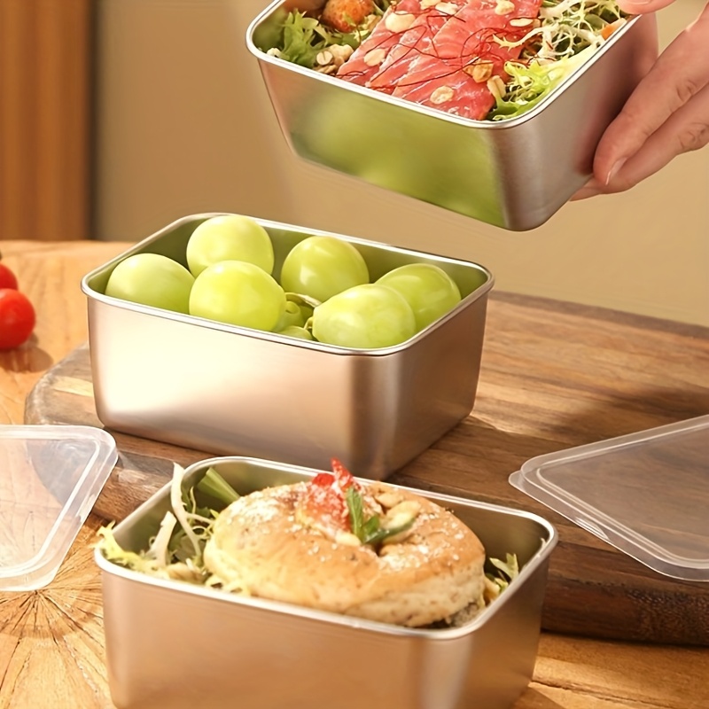 3/6개 스테인리스 스틸 직사각형 음식 보관 용기(뚜껑 - Food Storage Lunch Box 리뷰 및 가격