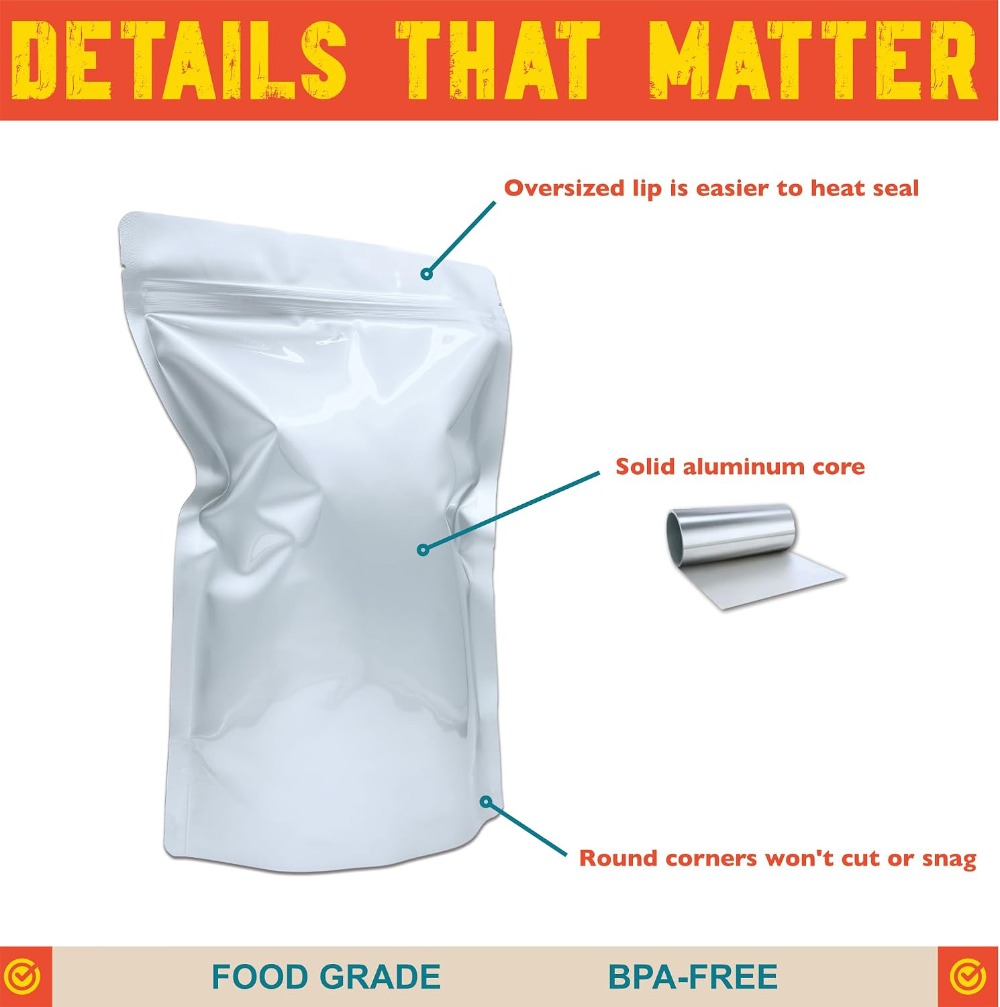 2쿼트 마일라 백, 총 두께 16밀, 장기 식품 보관용 - Food Storage For Long Term 리뷰 및 가격