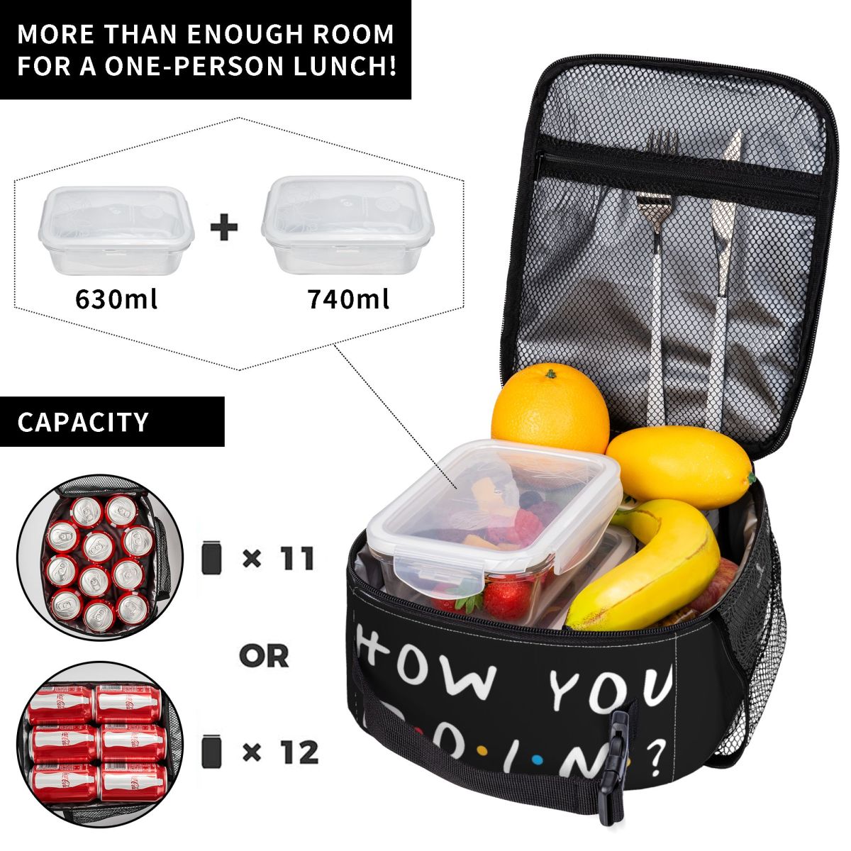 TV 쇼 친구들 재미있는 인용문 여성용 절연 도시락 가 - Food Storage How To 리뷰 및 가격