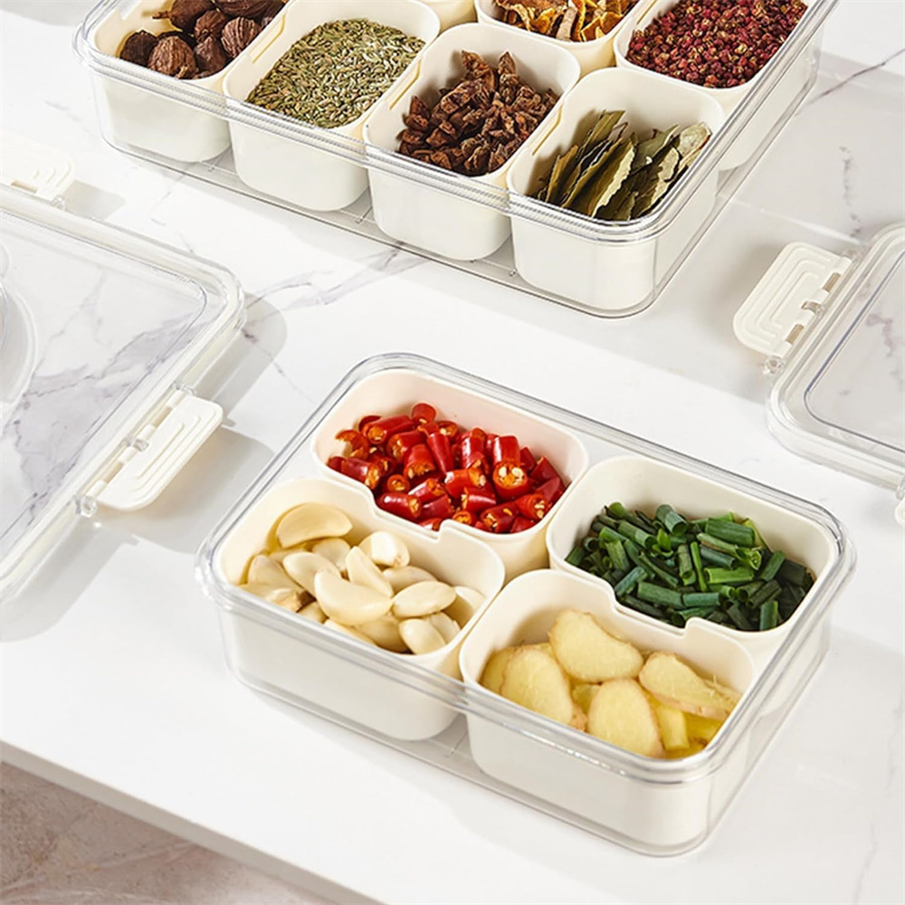 휴대용 식품 보관함, 스낵 보관함, 뚜껑이 있는 4칸, - Food Storage Oven Safe 리뷰 및 가격