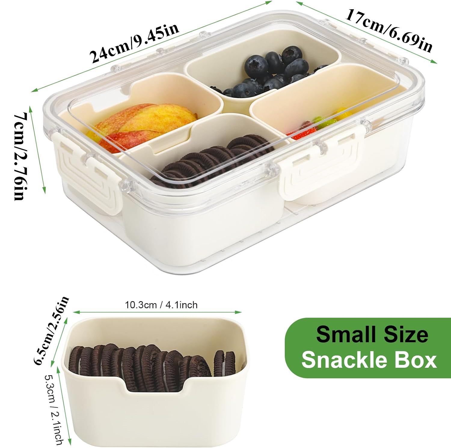 휴대용 식품 보관함, 스낵 보관함, 뚜껑이 있는 4칸, - Food Storage Oven Safe 리뷰 및 가격