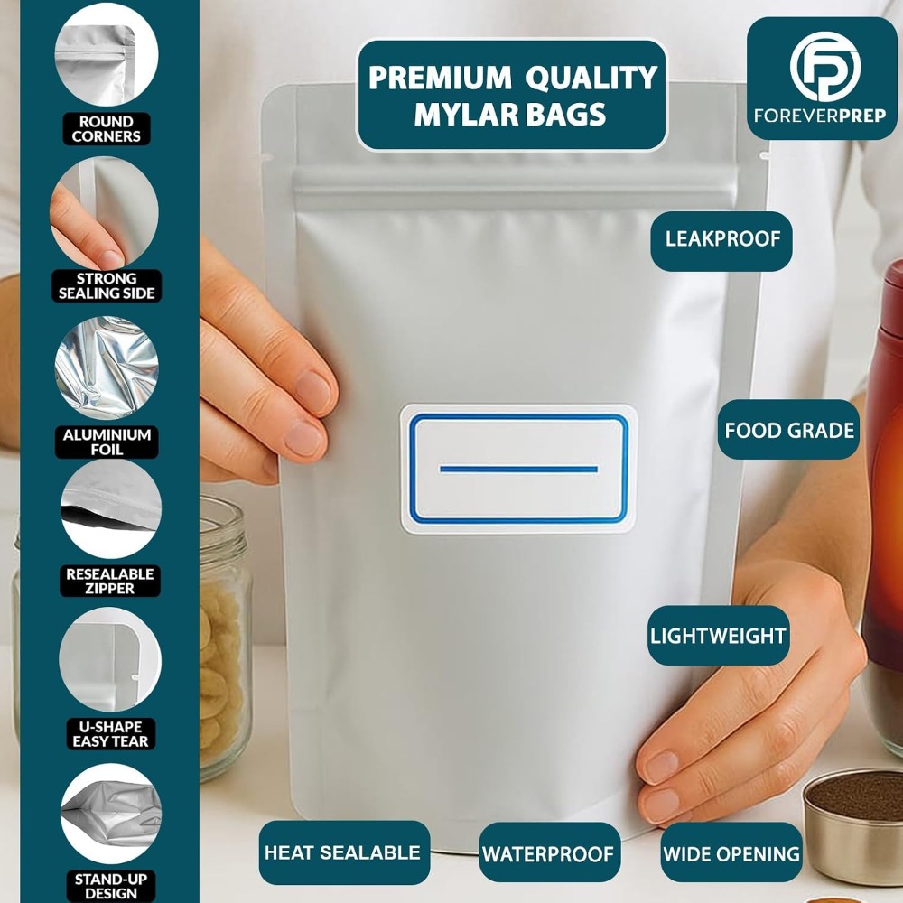 155개의 산소 흡수제가 포함된 155개의 마일라 백- - Food Storage For Long Term 리뷰 및 가격