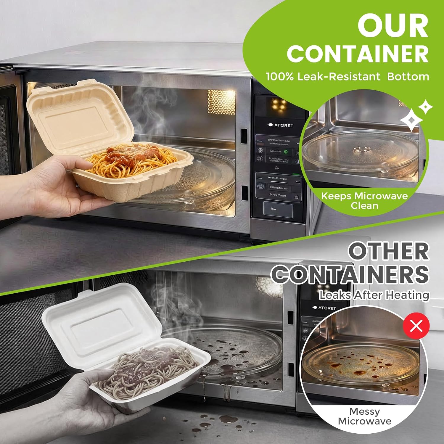 50개입 16온스 조개껍질 모양 테이크아웃 용기, 천연 - Food Storage Oven Safe 리뷰 및 가격