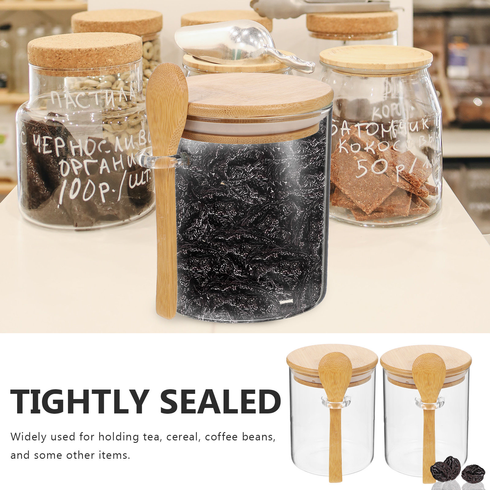 2개 밀가루 설탕 보관 용기 투명 식품 용기 주방용 항 - Food Storage Glass Containers 리뷰 및 가격