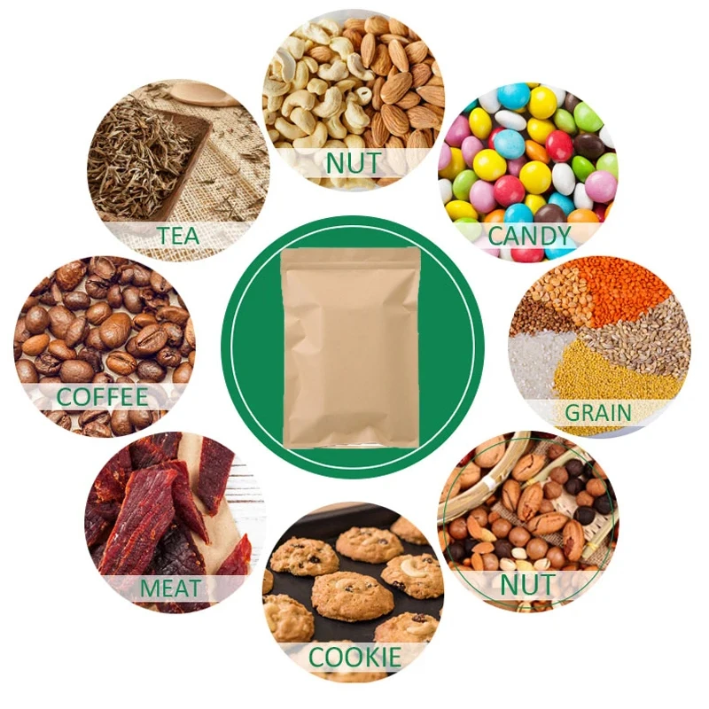 100PCS 갈색 크래프트 종이 지퍼 잠금 파우치 허브 - Food Storage And 리뷰 및 가격