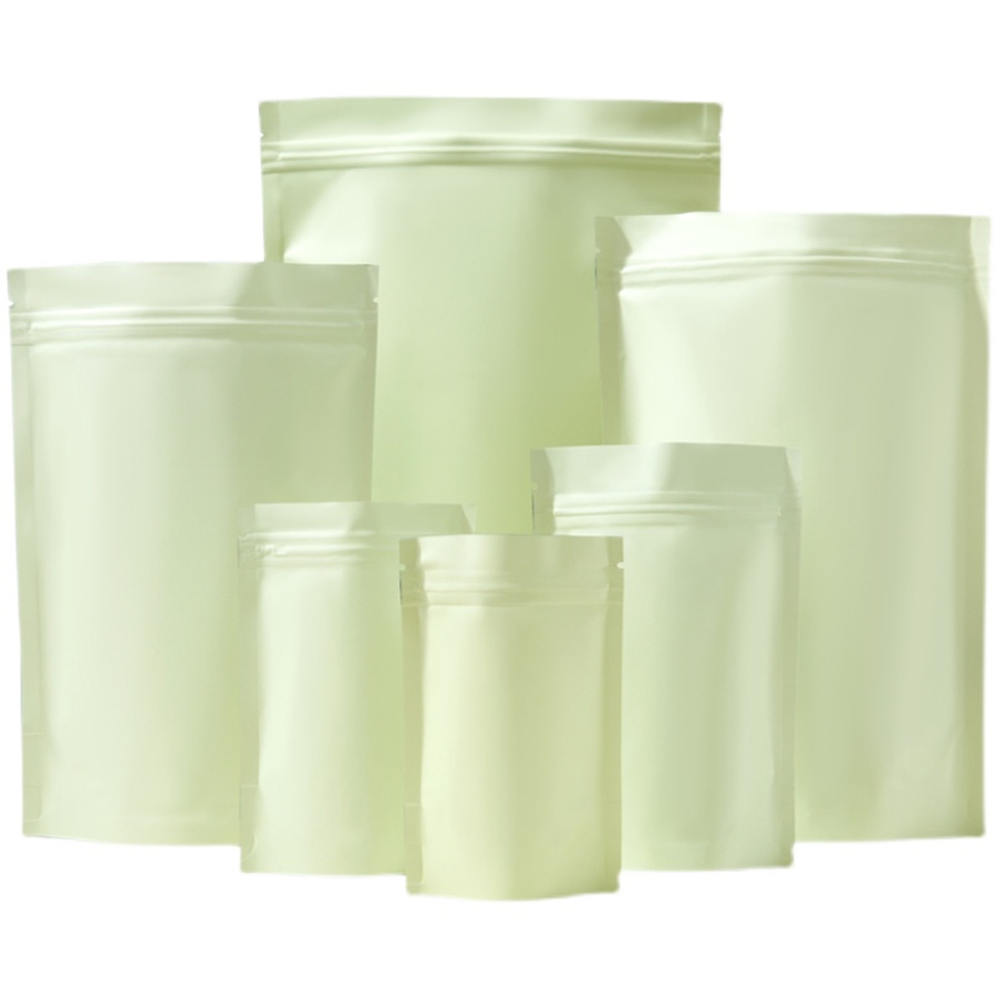 50/100개 무광택 연황색 지퍼 스탠드업 파우치(티어 - Food Storage And 리뷰 및 가격