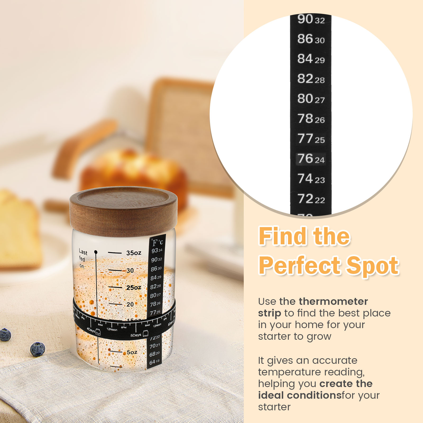 Sourdough 스타터 항아리 키트 1000ml 반죽 - Food Storage Glass Containers 리뷰 및 가격