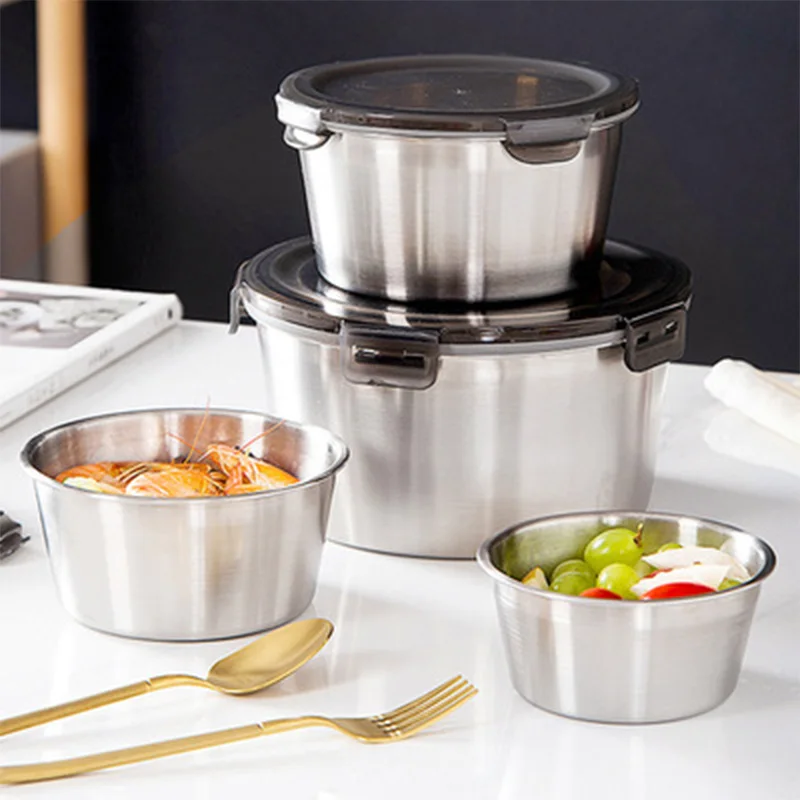 뚜껑이 달린 304 스테인리스 스틸 도시락, 식품 용기 - Food Storage Oven Safe 리뷰 및 가격