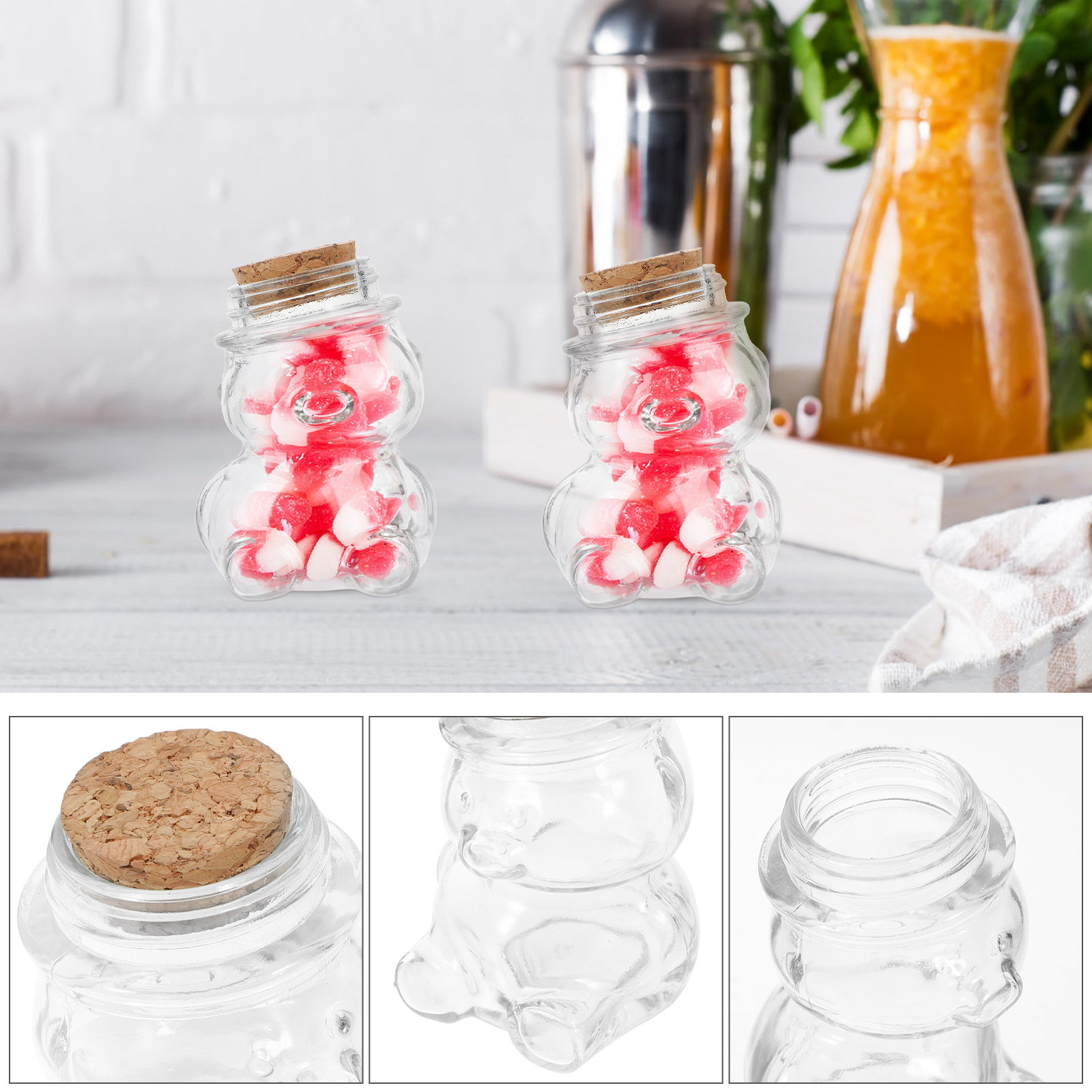 4Pcs 유리 사탕 항아리 세트 사탕, 비스킷, 차,  - Food Storage Glass Containers 리뷰 및 가격