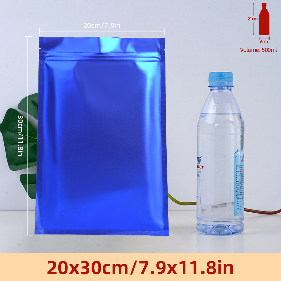 100개 무광택 블루 포일 지퍼 파우치, 수제 간식용  - Food Storage And 리뷰 및 가격