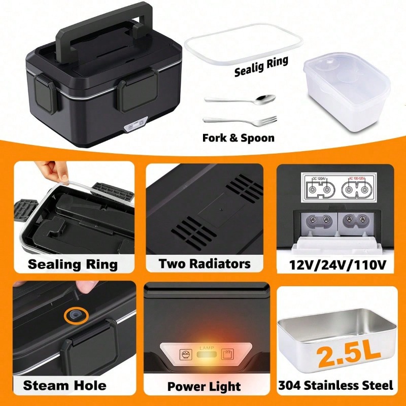 이중 용도 전기 가열 도시락, 12V 차량 및 가정용  - Food Storage Warmer 리뷰 및 가격