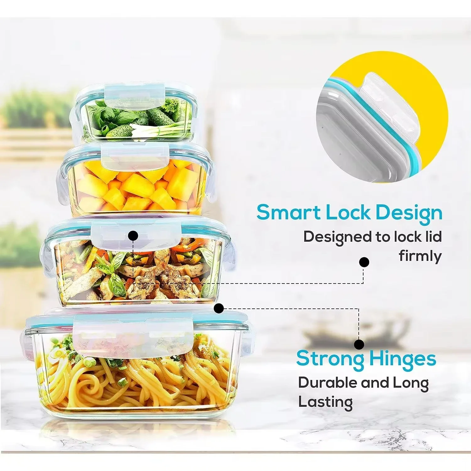 유리 도시락 식품 보관 용기, 식사 준비, 밀폐 도시락 - Food Storage Glass Containers 리뷰 및 가격