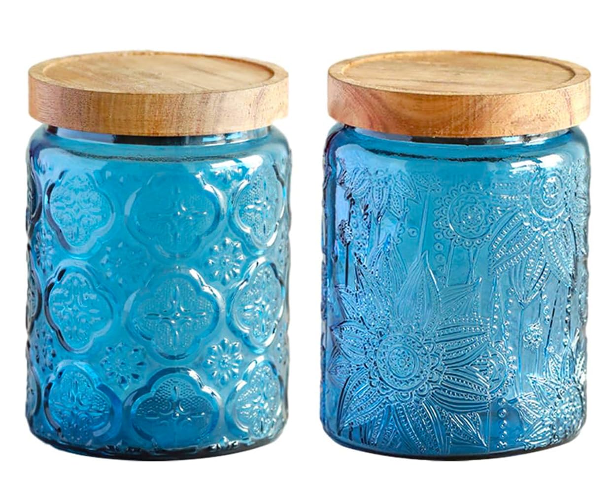 빈티지 유리 주방 보관 항아리, 밀폐 목재 뚜껑이 있는 - Food Storage Glass Containers 리뷰 및 가격