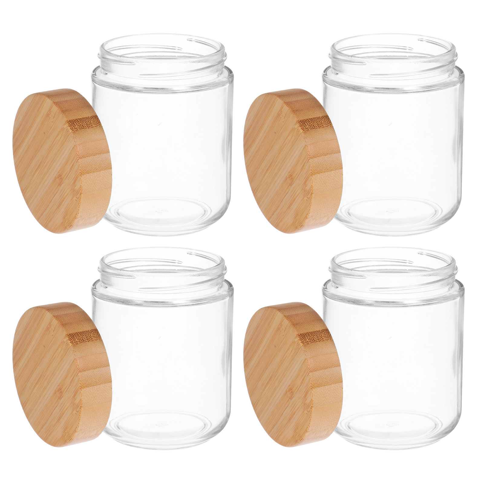 4개입 유리 주방 보관 용기, 대나무 뚜껑 밀폐 용기, - Food Storage Glass Containers 리뷰 및 가격